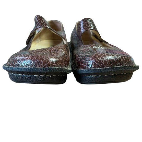 Alegria Paloma PAL-702 Brown Snake Print Mary Jane Leather Clogs Womens 7-7.5 - Picture 6 of 10